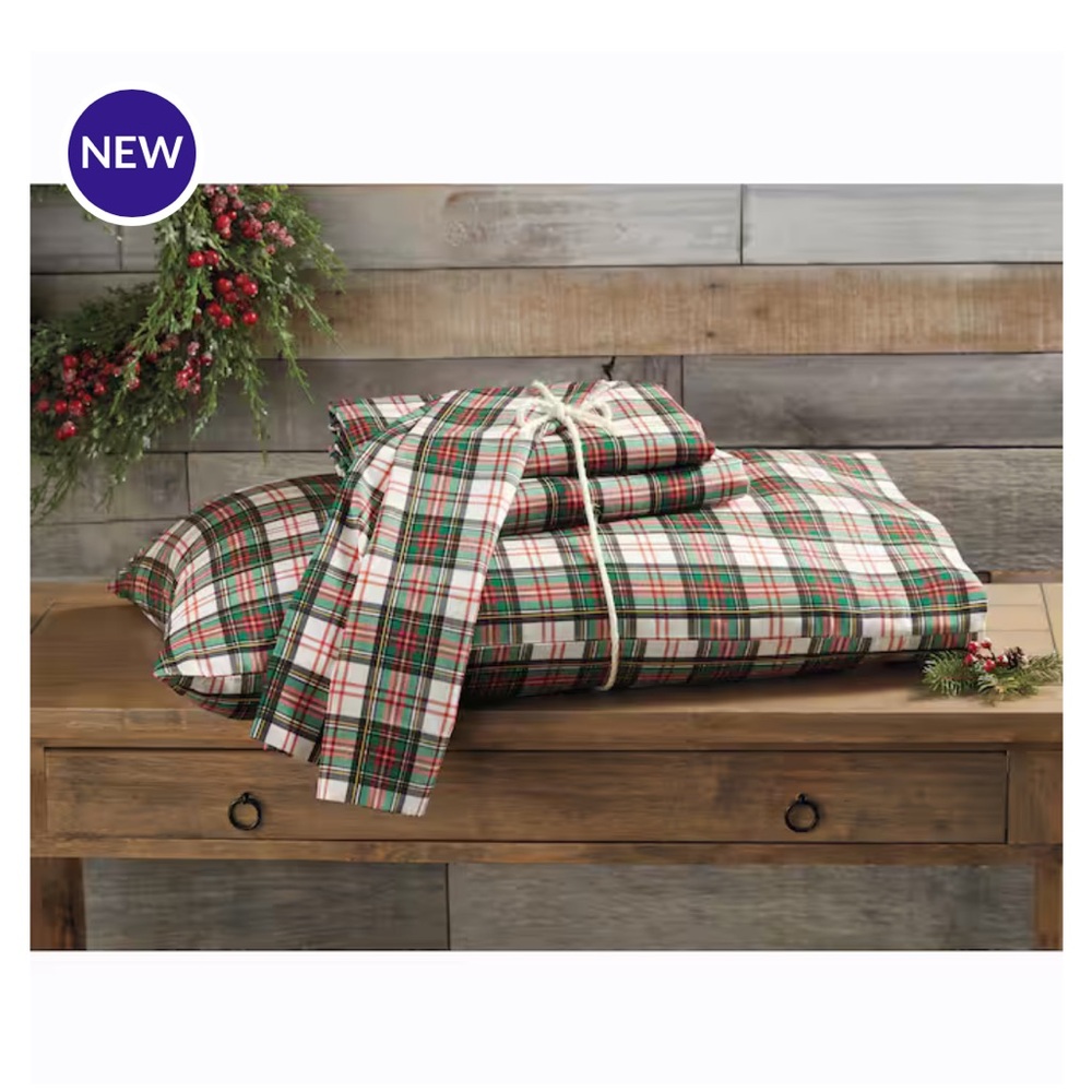 Tartan Plaid Microfiber sheet set🎄🤶
